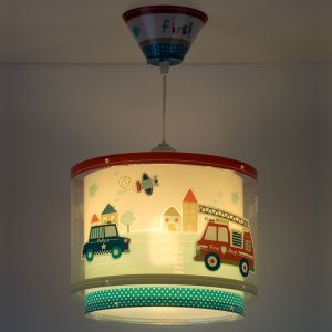 Niebieska lampa wisząca dla dzieci plastikowa, Police