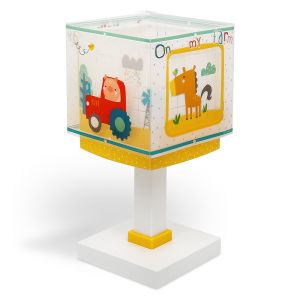 Wielokolorowa lampa stołowa dla dzieci plastikowa, Farm