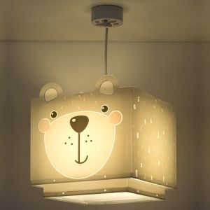 Szara lampa wisząca dla dzieci plastikowa, Bear