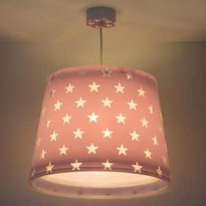 Fioletowa lampa wisząca dla dzieci plastikowa, Stars