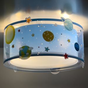 Niebieska lampa sufitowa dla dzieci plastikowa, Planets