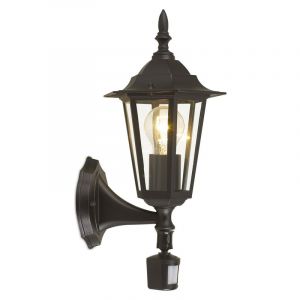 Aluminiowy klasyczny kinkiet zewnętrzny z czujnikiem ruchu czarny, Alieke, IP44