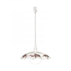 Szklana klasyczna lampa wisząca biała, Kaj