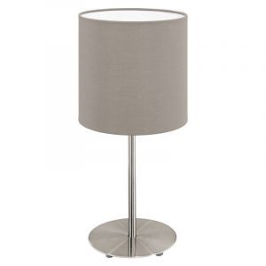 Tkanina nowoczesna lampa stołowa ciemnoszara, Abano, z przełącznik