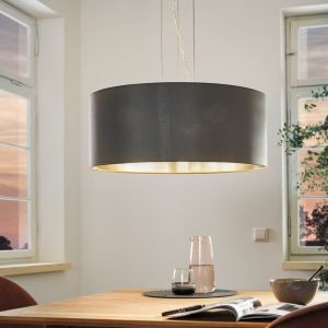 Tkanina nowoczesna lampa wisząca szara, Terme