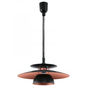 Stalowa design lampa wisząca czarna, Lariana