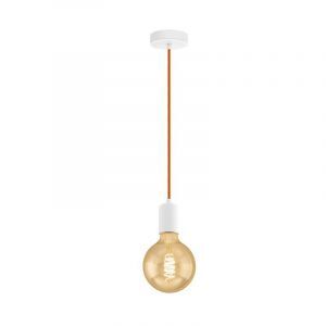 Metalowa vintage lampa wisząca biała, Christel