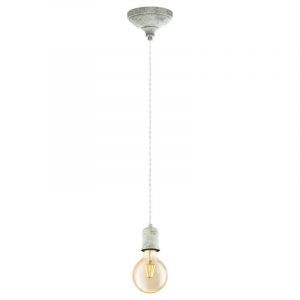 Metalowa vintage lampa wisząca biała, Christel