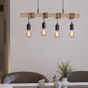 Drewniana lampa wisząca brązowa, Anton