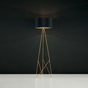 Metalowa design lampa stojąca złota, Viola, z przełącznik