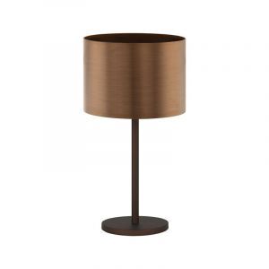 Plastikowa design lampa stołowa brązowa, Noor, z przełącznik