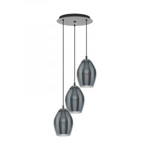 Szklana design lampa wisząca szara, Nikky