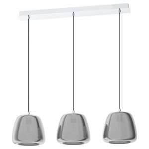 Szklana nowoczesna lampa wisząca chromowana, Gauke