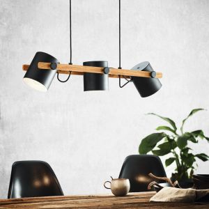 Drewniana lampa wisząca czarna, Kaspar