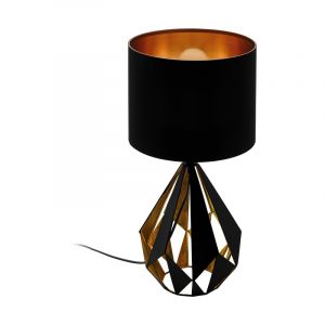 Stalowa design lampa stołowa czarna, Acri, z przełącznik