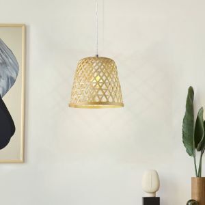 Rattanowa lampa wisząca brązowa, Durkje