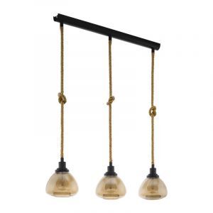Stalowa industrialna lampa wisząca czarna, Simeon