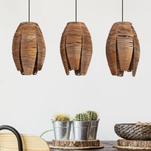 Drewniana lampa wisząca brązowa, Joyca