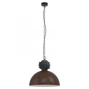 Stalowa industrialna lampa wisząca brązowa, Silja