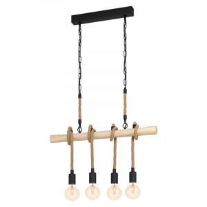 Drewniana lampa wisząca brązowa, Zerina
