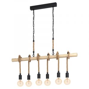 Drewniana lampa wisząca brązowa, Zerina