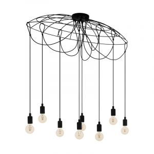 Stalowa industrialna lampa wisząca czarna, Katinka