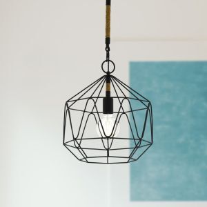 Metalowa industrialna lampa wisząca czarna, Nicki