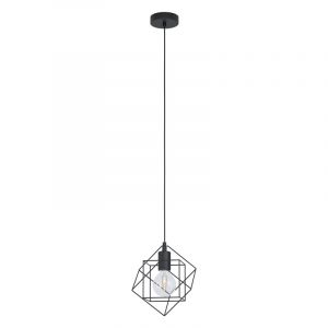 Stalowa industrialna lampa wisząca czarna, Aemilius