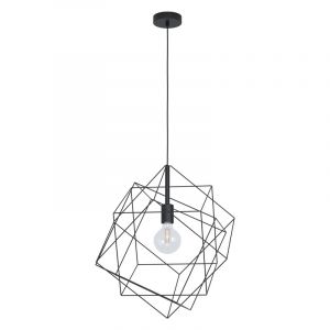 Stalowa industrialna lampa wisząca czarna, Aemilius