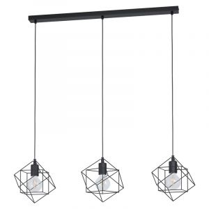 Stalowa industrialna lampa wisząca czarna, Aemilius