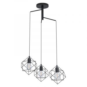 Stalowa industrialna lampa wisząca czarna, Aemilius