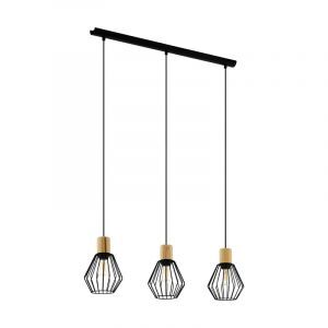 Stalowa industrialna lampa wisząca czarna, Josefien