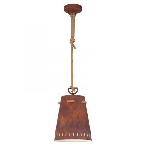 Stalowa rustykalna lampa wisząca rdzawa, Everardus