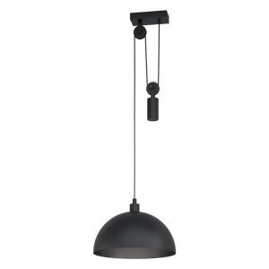 Stalowa industrialna lampa wisząca czarna, Yvette