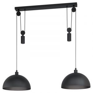Stalowa industrialna lampa wisząca czarna, Yvette