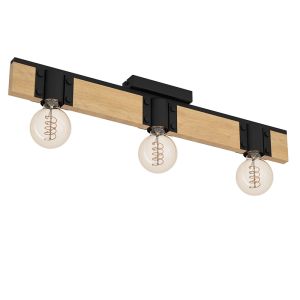 Drewniana rustykalna lampa sufitowa brązowa, Angela