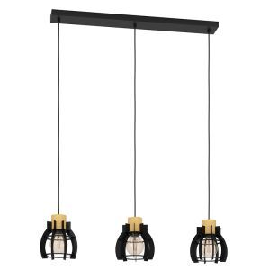 Aluminiowa retro lampa wisząca czarna, Redouan