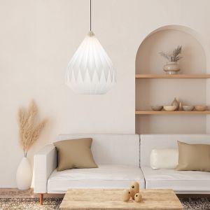 Papierowa lampa wisząca biała, Leco