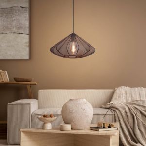 Stalowa industrialna lampa wisząca czarna, Agnese