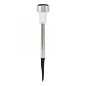Stal Nierdzewna lampa dogruntowa srebrna, Zora, 0,5W, 3000K LED, IP44, z przełącznik