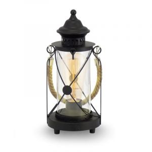Stalowa klasyczna lampa stołowa czarna, Katoo, z przełącznik