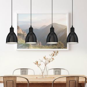 Metalowa industrialna lampa wisząca czarna, Lavinio
