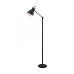 Metalowa industrialna lampa stojąca czarna, Lavinio, z przełącznik