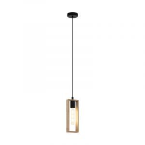 Drewniana lampa wisząca brązowa, Elroy