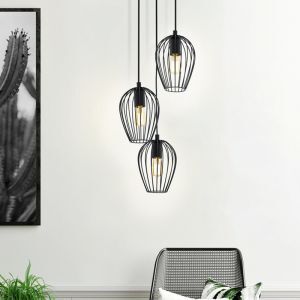 Metalowa industrialna lampa wisząca czarna, Kitana