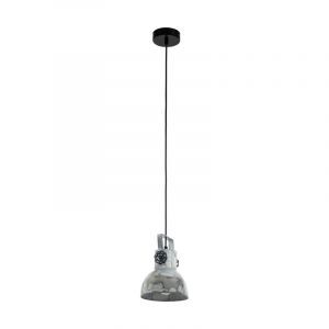 Stalowa industrialna lampa wisząca szara, Angelina