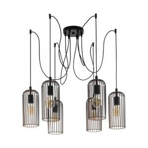 Stalowa industrialna lampa wisząca czarna, Silje