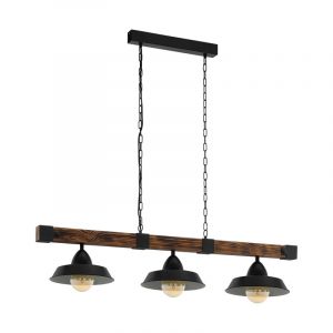 Drewniana lampa wisząca brązowa, Josia