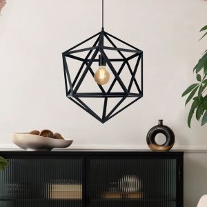 Metalowa industrialna lampa wisząca czarna, Agnita