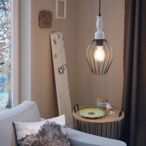 Metalowa retro lampa wisząca czarna, Aileen
